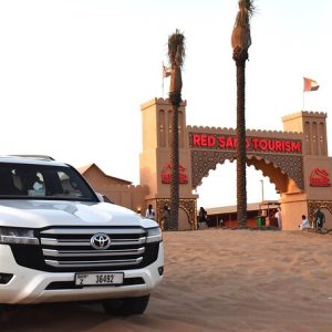 Redsand Desert safari Dubai view with convey